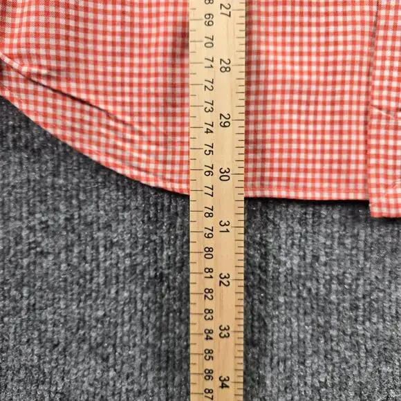 Polo Ralph Lauren Shirt Mens Large Orange White Gingham Check Button Down Preppy - Picture 4 of 7